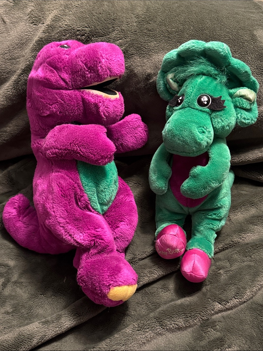 Barney And Baby Bop Plush Set Pair Barney & Friends The Lyons Group Vintage 1992